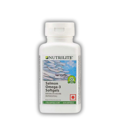 NUTRILITE Salmon Omega-3 60 softgel capsules bottle for heart and brain health