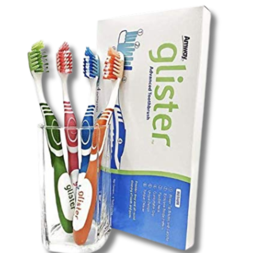 Amway Advanced Persona Glister Manual Toothbrush For Adults- Pack Of 4, Multicolor