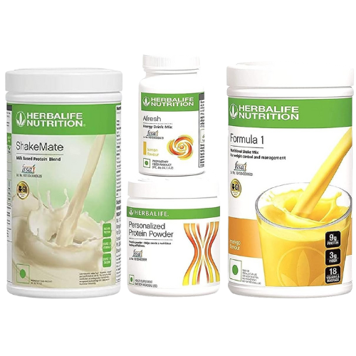 HERBALIFE Weight Loss Combo (Formula 1 Mango Flavor, shakemate, protein powder & Afresh Energy Drink Lemon Flavor (1250 GM)