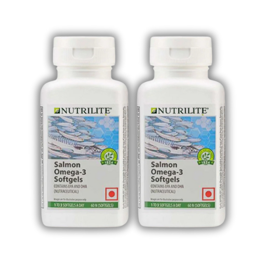 NUTRILITE Salmon Omega-3 60 softgel capsules bottle for heart and brain health