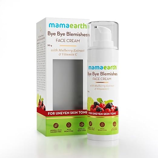 Mamaearth Bye Bye Blemishes* Face Cream, For Pigmentation & Blemish Removal, With Mulberry Extract & Vitamin C - 30ml