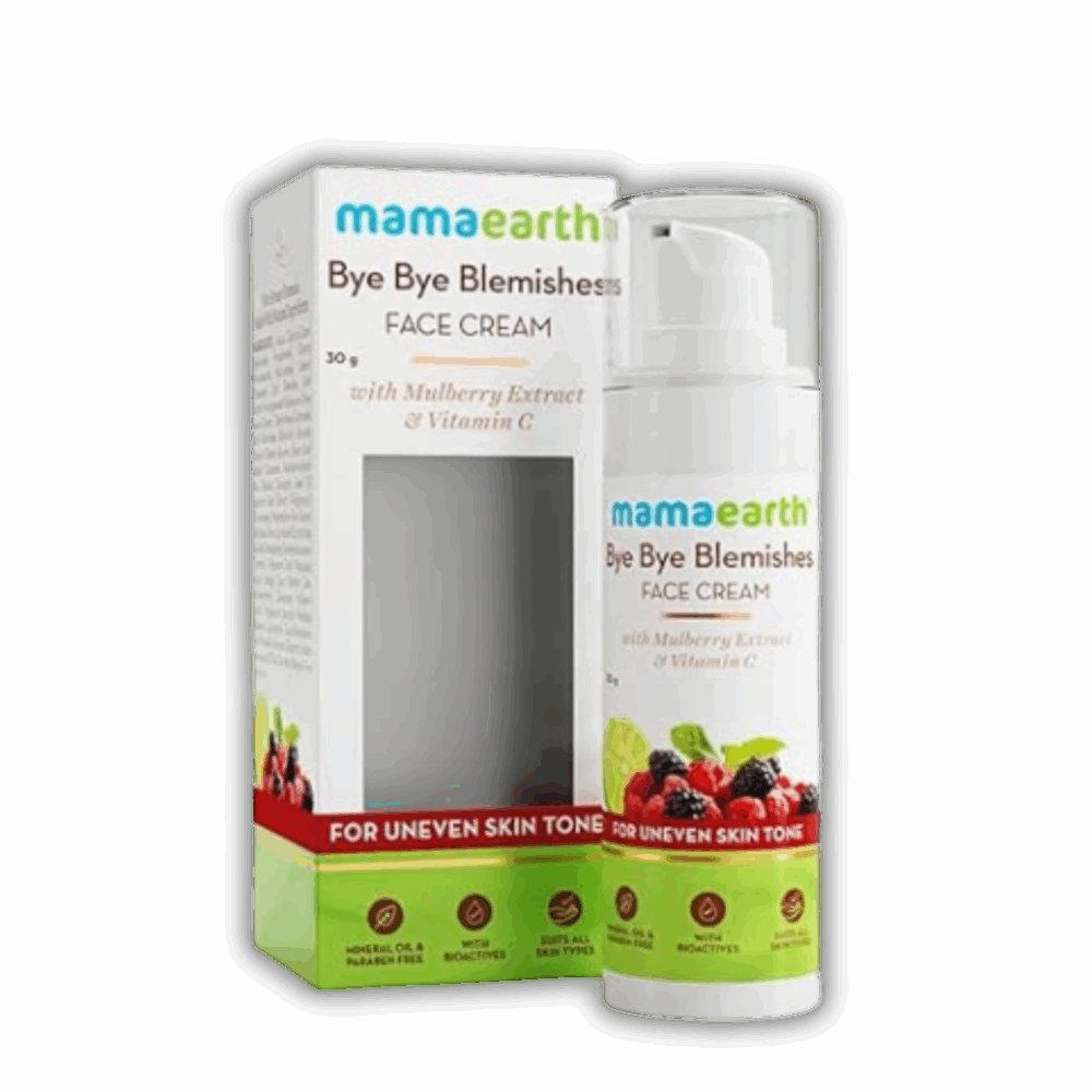 Mamaearth Bye Bye Blemishes* Face Cream, For Pigmentation & Blemish Removal, With Mulberry Extract & Vitamin C - 30ml