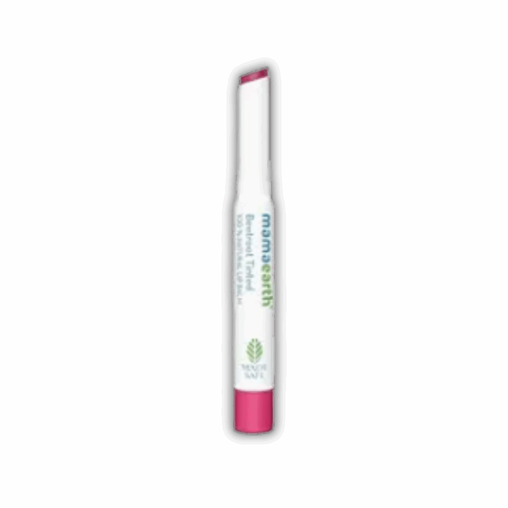 Mamaearth Beetroot Tinted 100% Natural Lip Balm with Beetroot & Beeswax - 2 g | | 12 Hr Moisturization | For Dry & Chapped Lips | Natural Pink Tint | Brightens Lips